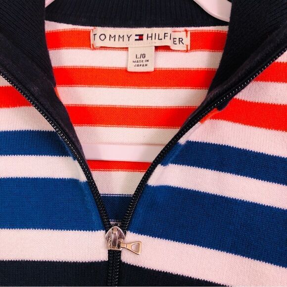 Y2K Tommy Hilfiger Stripped Mock Neck Sweater - Picture 5 of 12